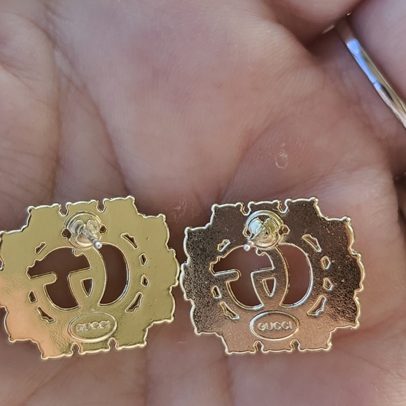 Gold and Pearl Stud Earrings #2 - Picture 2 of 3